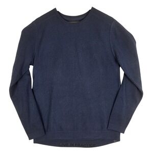 Lululemon Men's M Navy Blue Merino Wool Crewneck Long Sleeve Sweater Top